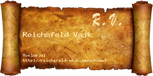 Reichsfeld Vajk névjegykártya